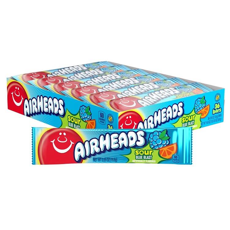 AirHeads Sour Blue Blast Taffy Bars  