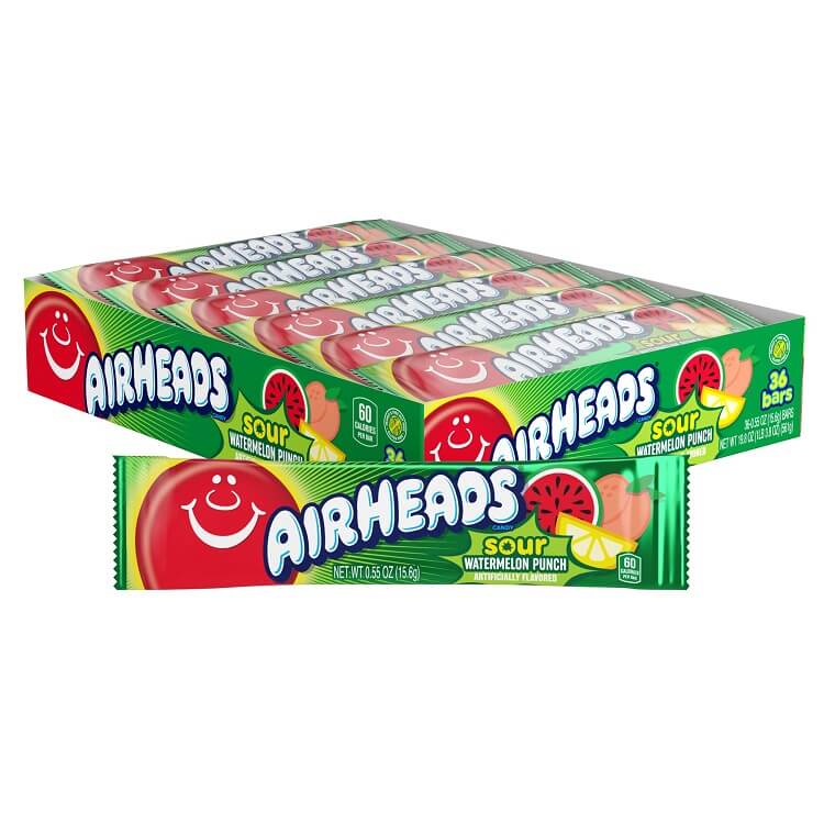 Airheads Sour Watermelon Punch Taffy Bars