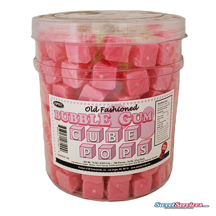 Espeez Bubble Gum Flavored Cube Pop ~ 100 Count