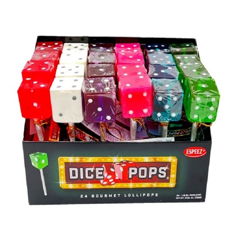 Assorted Dice Lollipops - 24 Count 