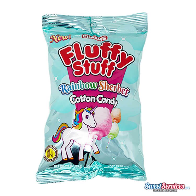 Fluffy Stuff Rainbow Sherbet Cotton Candy - 12 Count Fluffy Stuff Rainbow Sherbet Cotton Candy - 12 Count