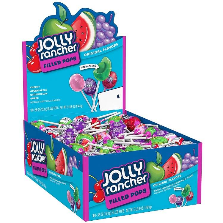 Jolly Rancher Filled Pop Lollipops ~ 100 Count Jolly Rancher Filled Pop Lollipops ~ 100 Count