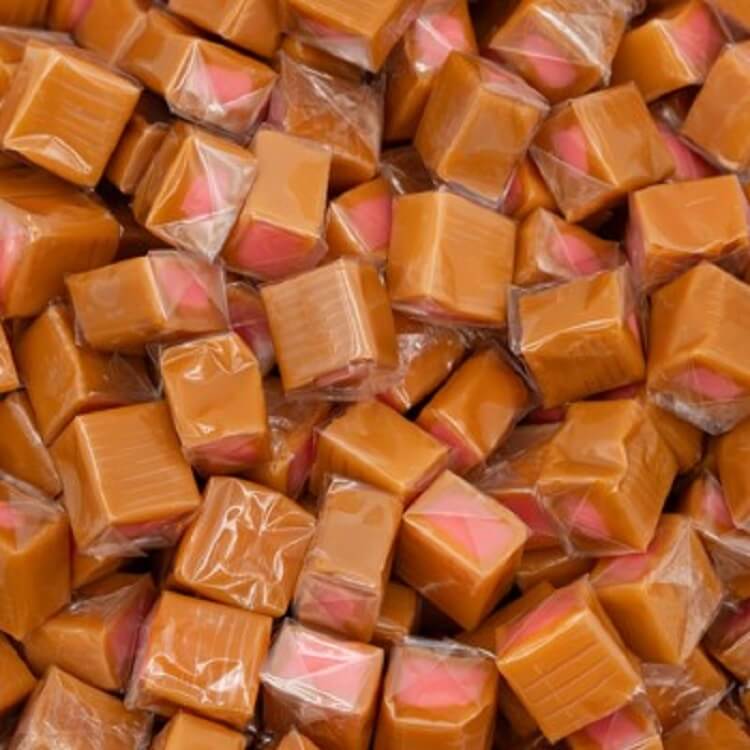 Funtasty Milk Vanilla with Strawberry Filling Caramel Square Funtasty Milk Vanilla with Strawberry Filling Caramel Square