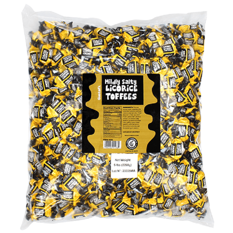 Gustaf's Mildly Salty Licorice Toffees 5lb bag  Gustaf's Mildly Salty Licorice Toffees 5lb bag