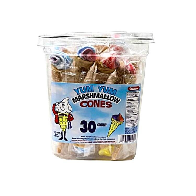 Marshmallow Candy Cones 30 Count Tub Marshmallow Candy Cones 30 Count Tub