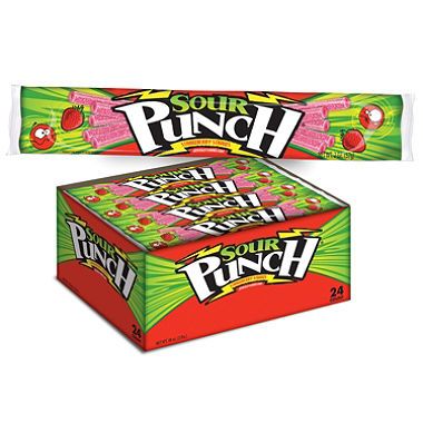 Sour Punch Straws Strawberry ~ 24ct  