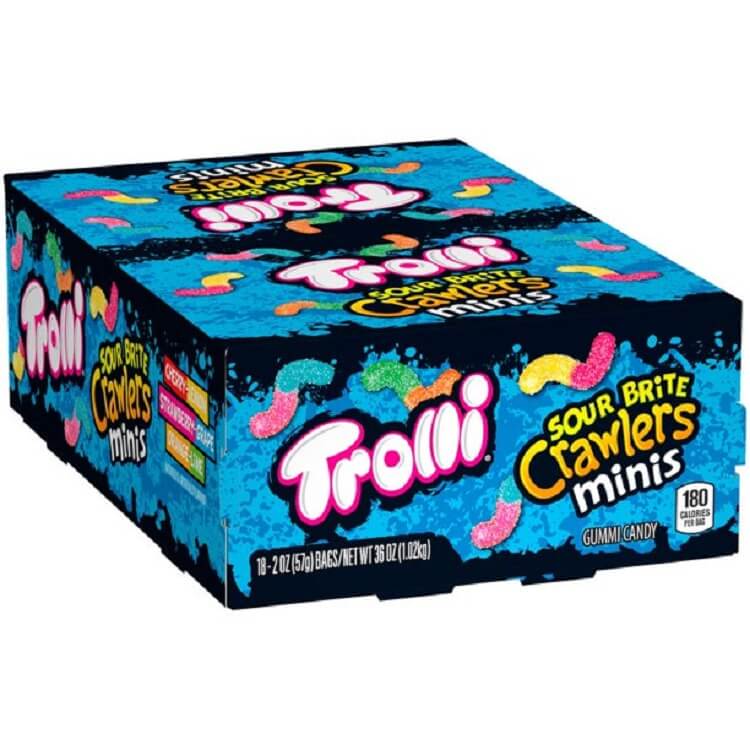 Trolli Sour Brite Crawlers Minis~18 Pouches  Trolli Sour Brite Crawlers Minis~18 Pouches