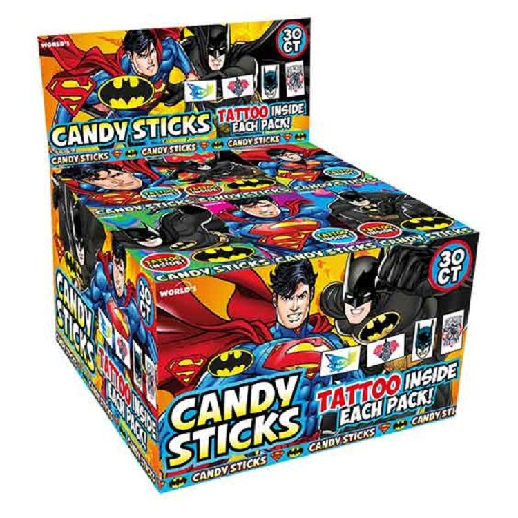 Batman and SuperMan Candy Sticks ~ 30ct. 
