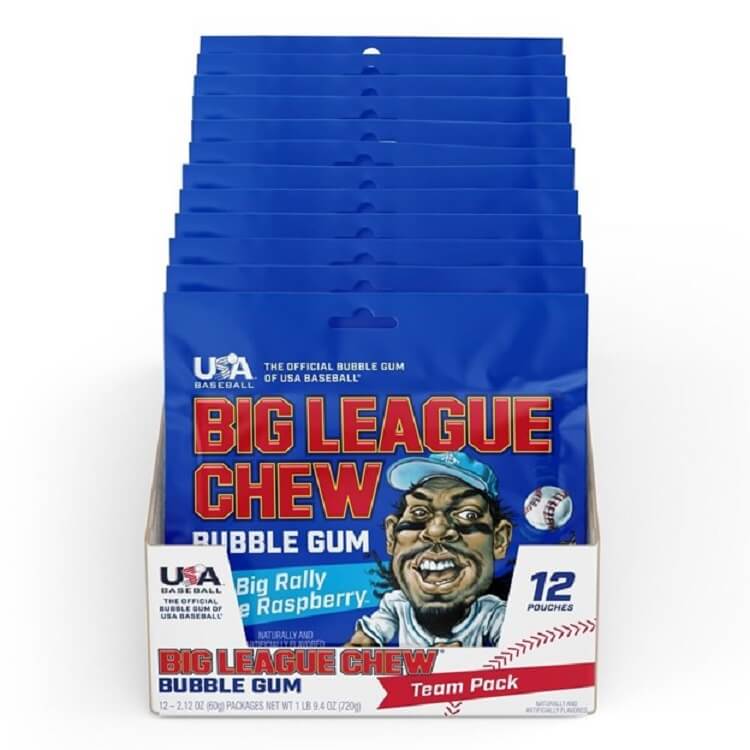 Big League Blue Raspberry ~ 12 - 2.12oz Pouches  Big League Blue Raspberry ~ 12 - 2.12oz Pouches