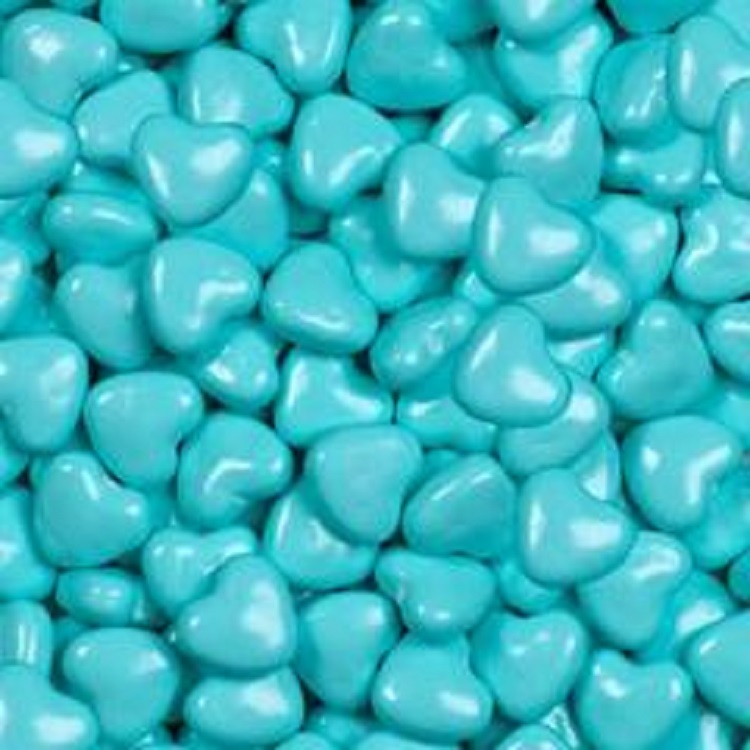 Celebration Shimmer Light Blue Candy Hearts | Blue Candy