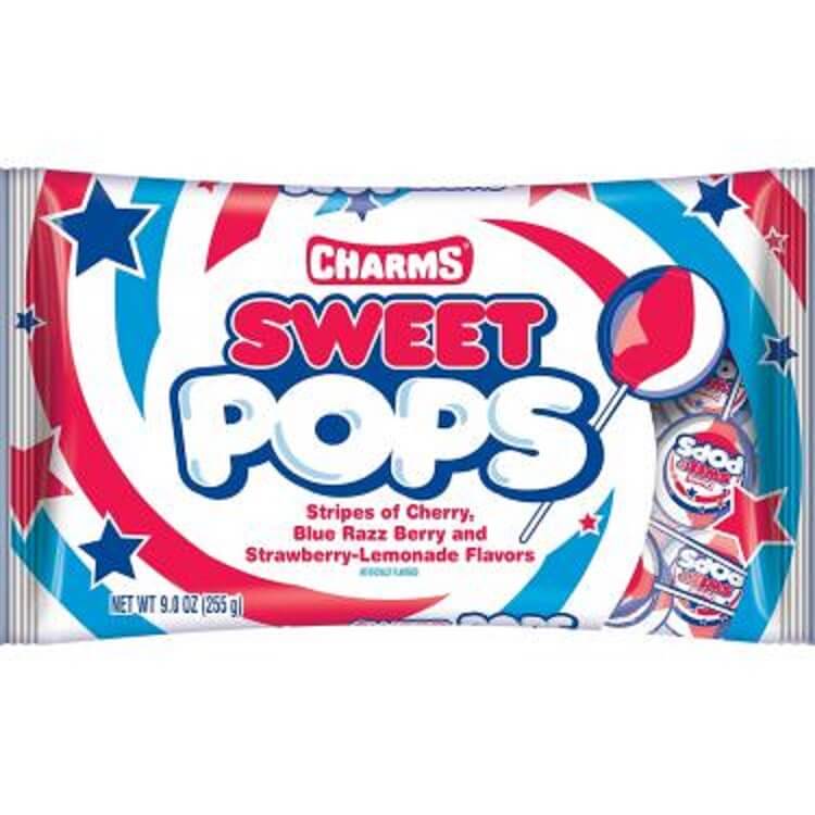 Charms Flag Sweet Pops ~ 9oz Bag