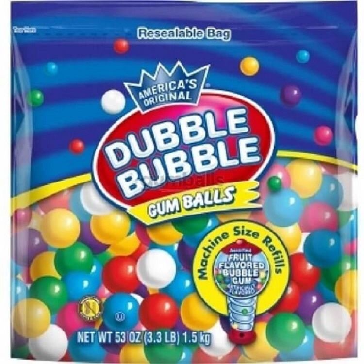 Dubble Bubble Gum Balls, Unwrapped 3.3lb Bag Dubble Bubble Gum Balls, Unwrapped 3.3lb Bag