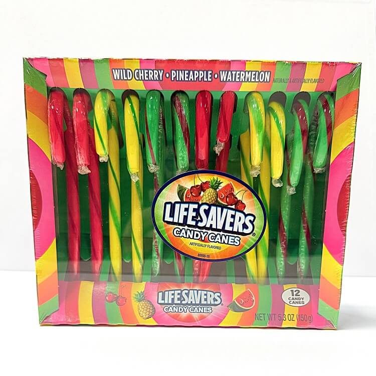 Lifesaver 5 Flavor Candy Canes  Lifesaver 5 Flavor Candy Canes