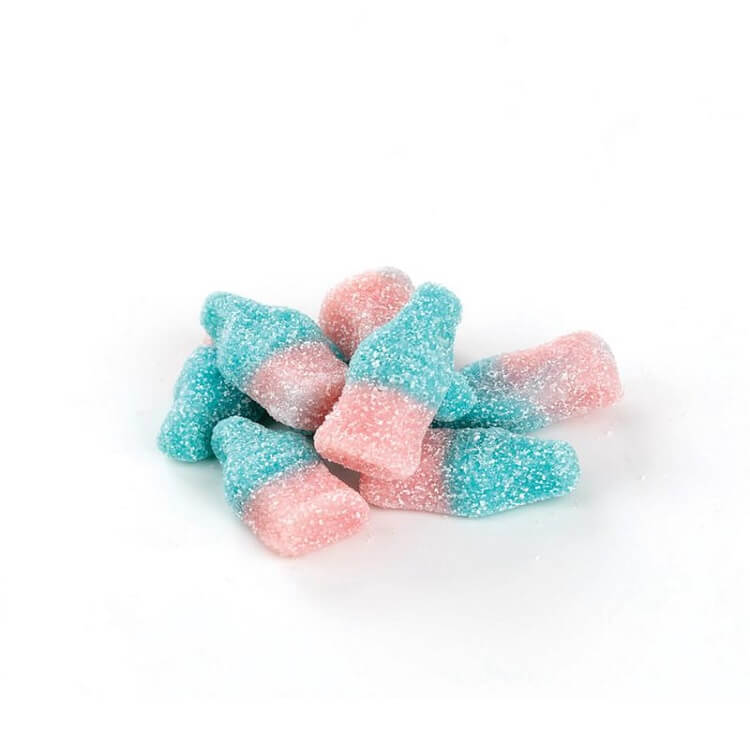 Small Blue and Pink Gummy Bottles - 2.2lb Bag 