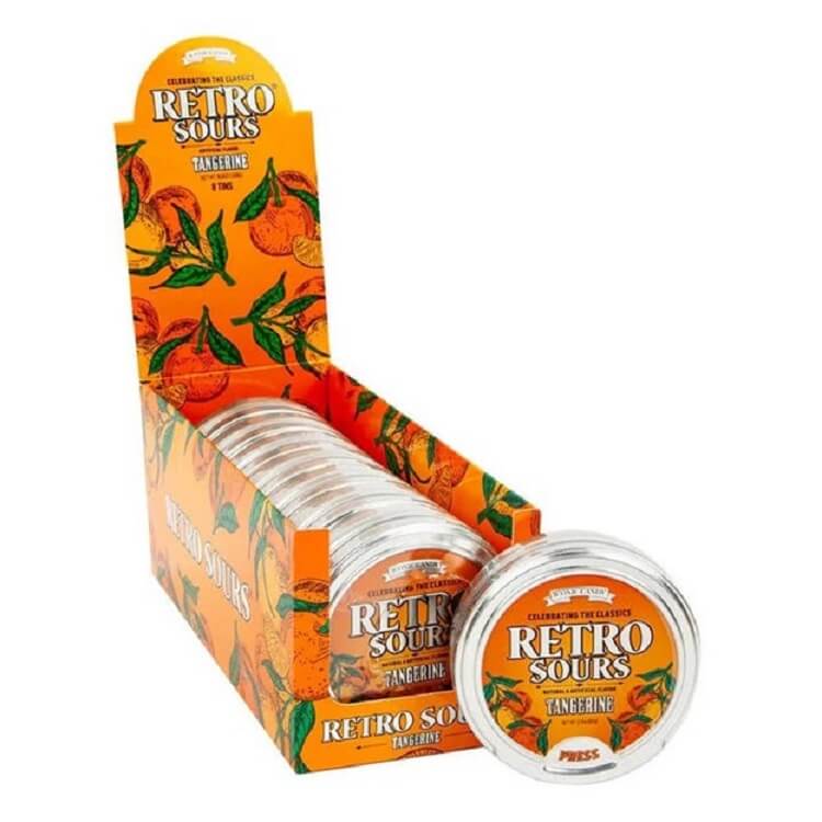 Iconic Candy Retro Sours Tangerine Candy Tins Iconic Candy Retro Sours Tangerine Candy Tins