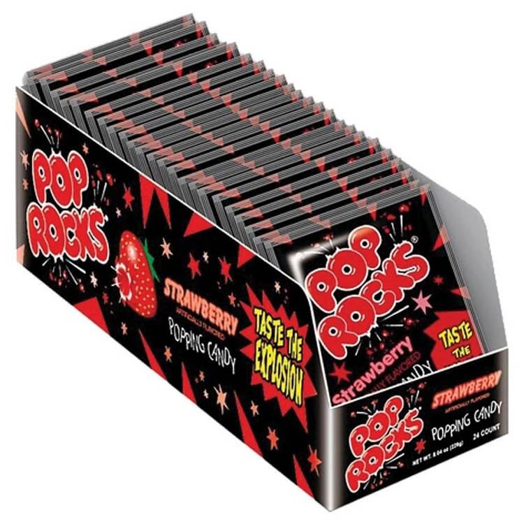 Pop Rocks Strawberry 24 Count Packets, Red Candy