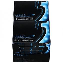 Wriglely's 5 Sugar Free Gum Cobalt Cooling Peppermint ~ 10ct Wriglely's 5 Sugar Free Gum Cobalt Cooling Peppermint ~ 10ct