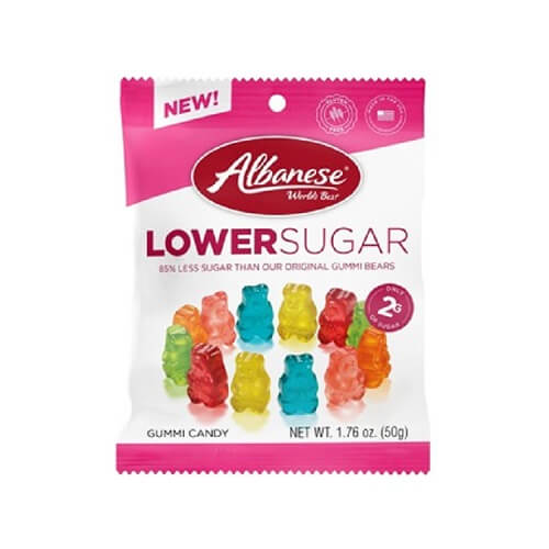 Albanese Low Sugar Assorted Gummi Bears ~ 12-3.5oz Peg Bags  Albanese Low Sugar Assorted Gummi Bears ~ 12-3.5oz Peg Bags
