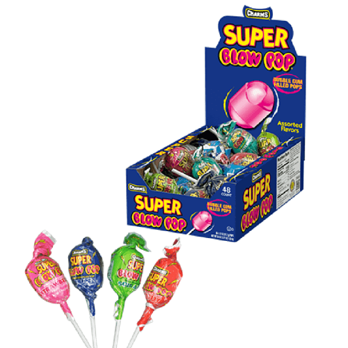 Charms Super Blow Pops ~ 48ct  Charms Super Blow Pops ~ 48ct
