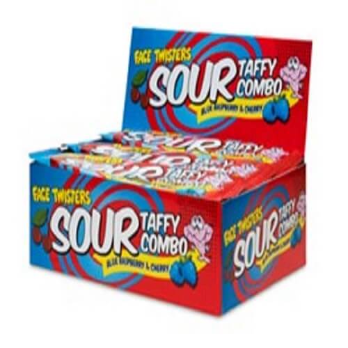 Face Twisters Sour Taffy Combo Blue Raspberry and Cherry Face Twisters Sour Taffy Combo Blue Raspberry and Cherry