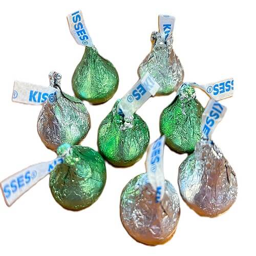 Hershey Green & Silver Kisses 200 Count Bag