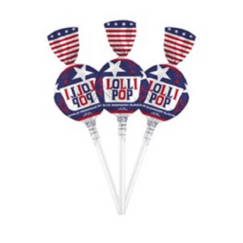 Patriotic Blue Raspberry Lollipops