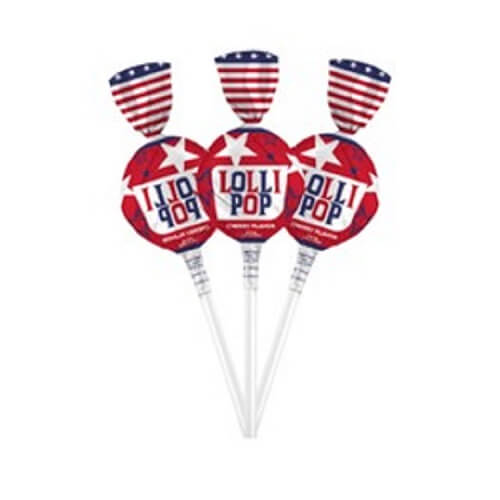 Patriotic Cherry Lollipops