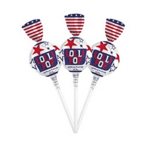 Patriotic White Lollipops