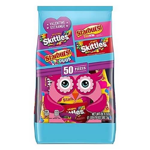 Skittles and Starburst Valentine Assortment ~ 50 Pcs  Skittles and Starburst Valentine Assortment ~ 50 Pcs