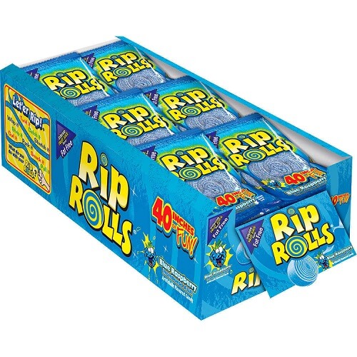Blue Raspberry Rip Rolls 24 Count  