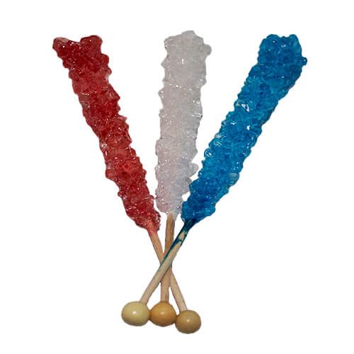 Patriotic Rock Candy Sticks ~ 24 Count  