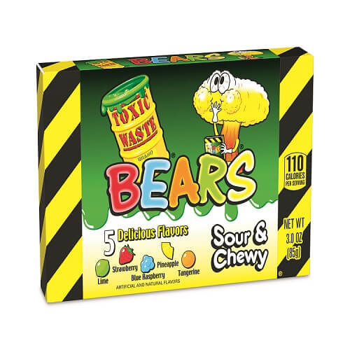 Toxic Waste Sour Gummy Bears Theater Box  Toxic Waste Sour Gummy Bears Theater Box