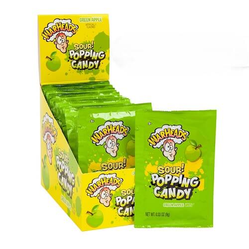 Warheads Sour Green Apple Popping Candy Warheads Sour Green Apple Popping Candy