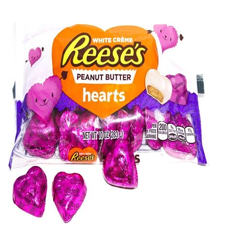 White Creme Reese's Peanut Butter Hearts ~ 10oz Bag 