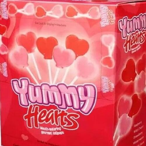 Yummy Hearts Lollipops 24 Count Yummy Hearts Lollipops 24 Count