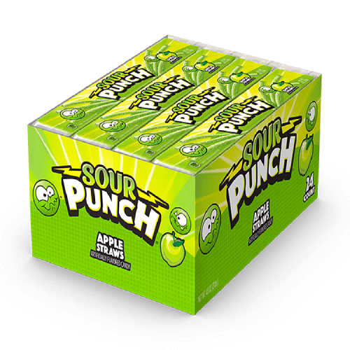 Sour Punch Apple Straws~ 24ct  