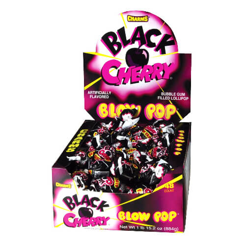 Charms Black Cherry Blow Pops - 48 Count