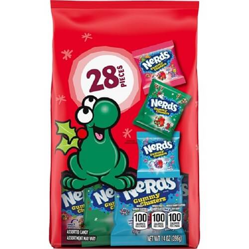 Christmas Nerds Gummy Clusters Treat Packs 