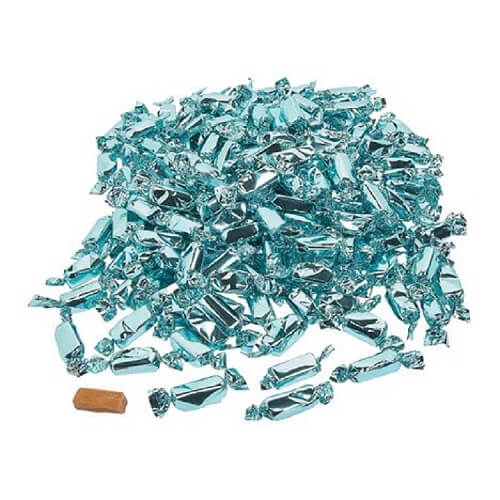 Light Blue Foiled Wrapped Caramels