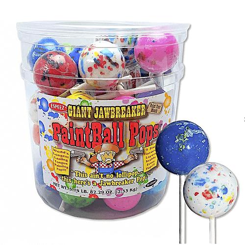 Paintball Pops in Jar ~ 36 Count  Paintball Pops in Jar ~ 36 Count