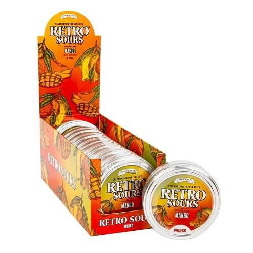 Iconic Candy Retro Sours Mango Candy Tins  Iconic Candy Retro Sours Mango Candy Tins