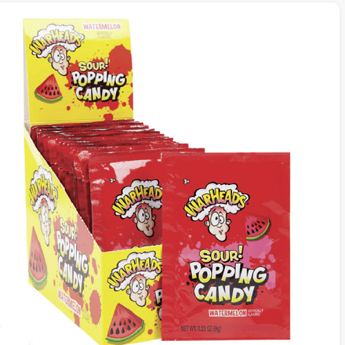 Warheads Sour Watermelon Popping Candy  Warheads Sour Watermelon Popping Candy