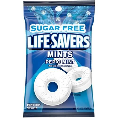 Lifesavers Sugar Free Pep-o-Mint Singles - 12 ~ 2.75oz Bags
