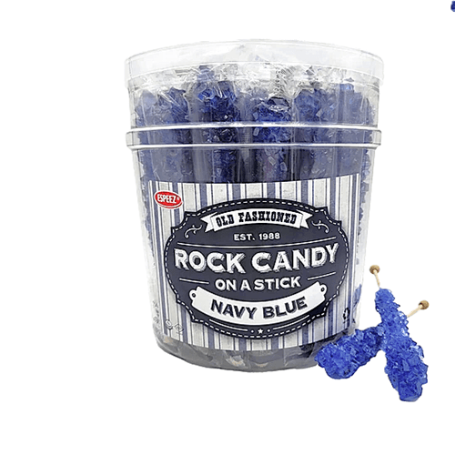 Navy Blue Rock Candy Sticks