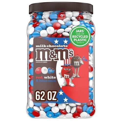 Red, White, & Blue M&M ~ 62oz Jar