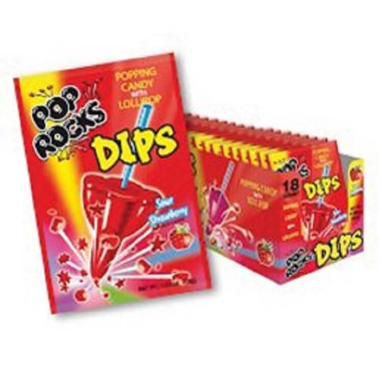 Sour Strawberry Pop Rocks Dips