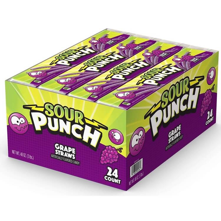 Sour Punch Grape Straws~ 24ct
