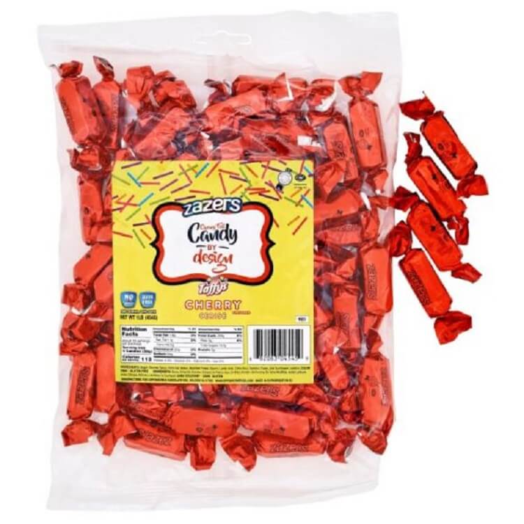 Zazers Red Foiled Cherry Candy: 1LB Bag