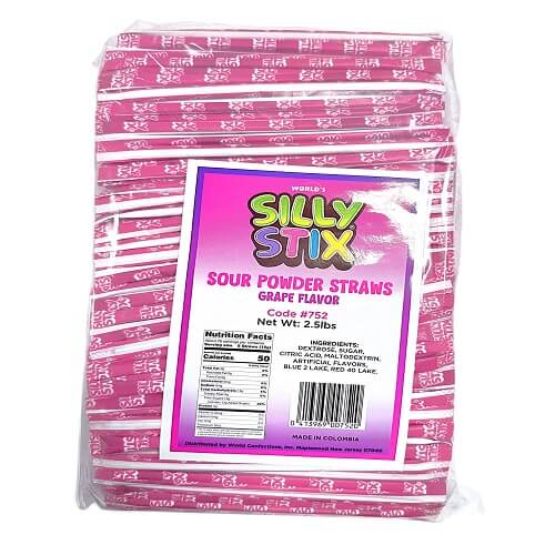 Grape Silly Stix Sour Powder Straws