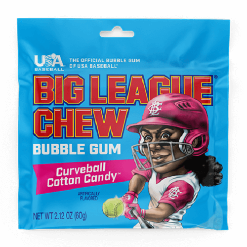 Big League Chew Cotton Candy ~ 12 - 2.12oz Pouches